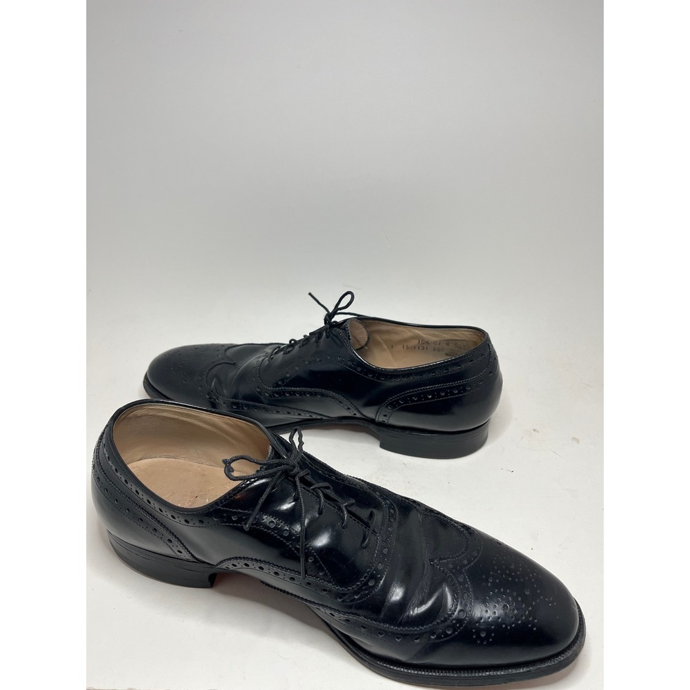 Johnston & Murphy Mens Dress Shoes 10.5 Black Heritage 1850 Wingtip Brogue USA